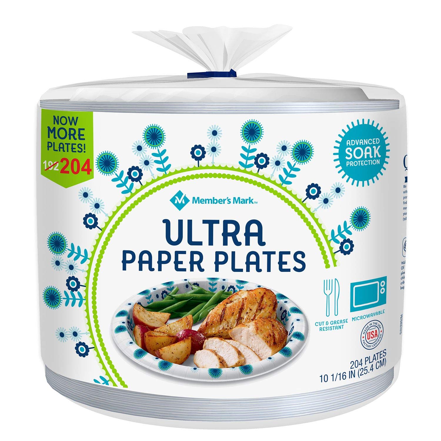 Member's Mark 10 1/16 In Ultra Plates, White, Blue, Green - Bellso